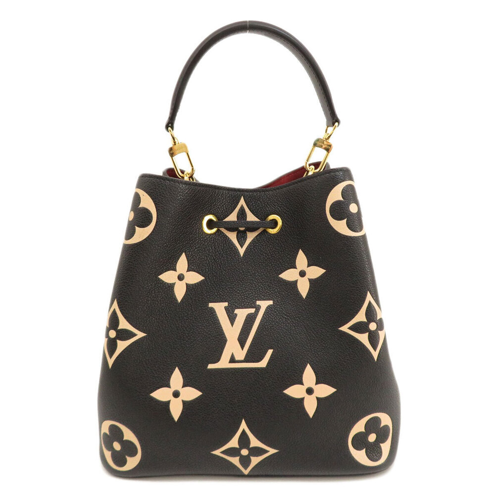 Louis Vuitton Neo Beige Black Noe Empreinte Shoulder Bicolor Bag